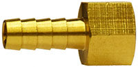 3/8 Hose I.D. x 3/8 FPT Brass Hose Barb Rigid Female Adapter
