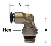 1/4 Tube 0.D. x 3/8 MPT Global Thread Nickel Plated Brass Push- to - Connect Fitting Swivel Male #20086N