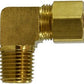 5/8 Tube 0.D. (13/16 - 18 Thread) x 1/2 MPT Compression Male Elbow Barstock Brass     #18241B