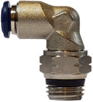 1/4 Tube 0.D. x 3/8 MPT Global Thread Nickel Plated Brass Push- to - Connect Fitting Swivel Male    #20086N