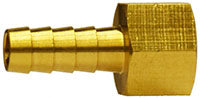3/8 Hose I.D. x 3/8 FPT Brass Hose Barb Rigid Female Adapter