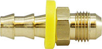 1/4 Hose I.D. x 1/4 Male JIC Brass Push On Hose Barb Flare Adapter  #32900