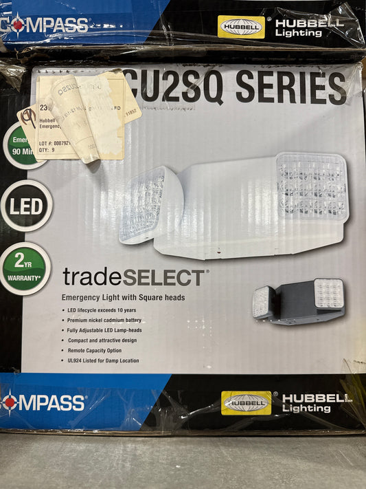 Hubbell Square head 90 Minute LED Emergency Lights 12-1/2 WhiteCU2SQ