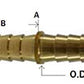 3/8 Hose I.D. × 1/4 Hose I. D. Brass Hose Barb Mender/Splicer