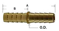 3/8 Hose I.D. × 1/4 Hose I. D. Brass Hose Barb Mender/Splicer