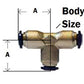 1/2 Tube O.D. Nickel Plated Brass Push -to - Connect Fitting Union Tee  #20030N