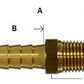 3/16 Hose I.D. × 1/4 MPT Brass Hose Barb Rigid Male Adapter