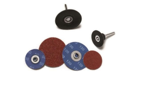 2" Aluminum Oxide Resin Bond Quick Change Sanding Disc,Turn-On, Type S Metal Button - 24 Grit  Box of 10  13018