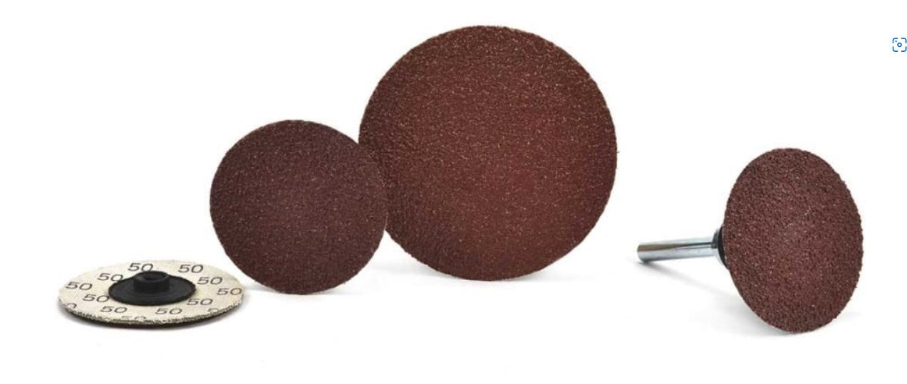 2" Aluminum Oxide Resin Bond Quick Change Disc -Twist-On Type S Metal Button- 60 Grit Box of 6