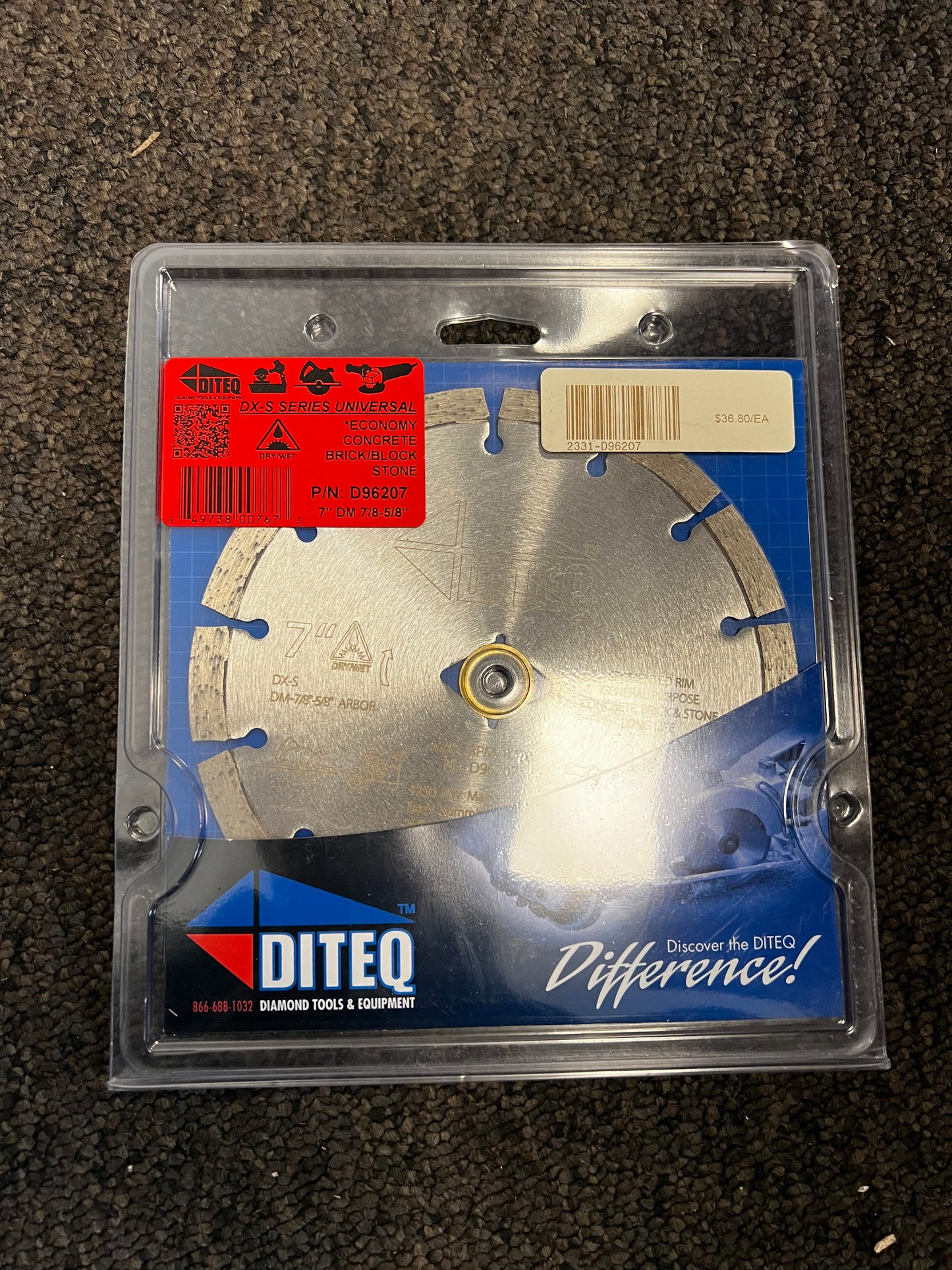 7" x .080 x 7/8" Segmented Diamond Blade- D96207-Diteq