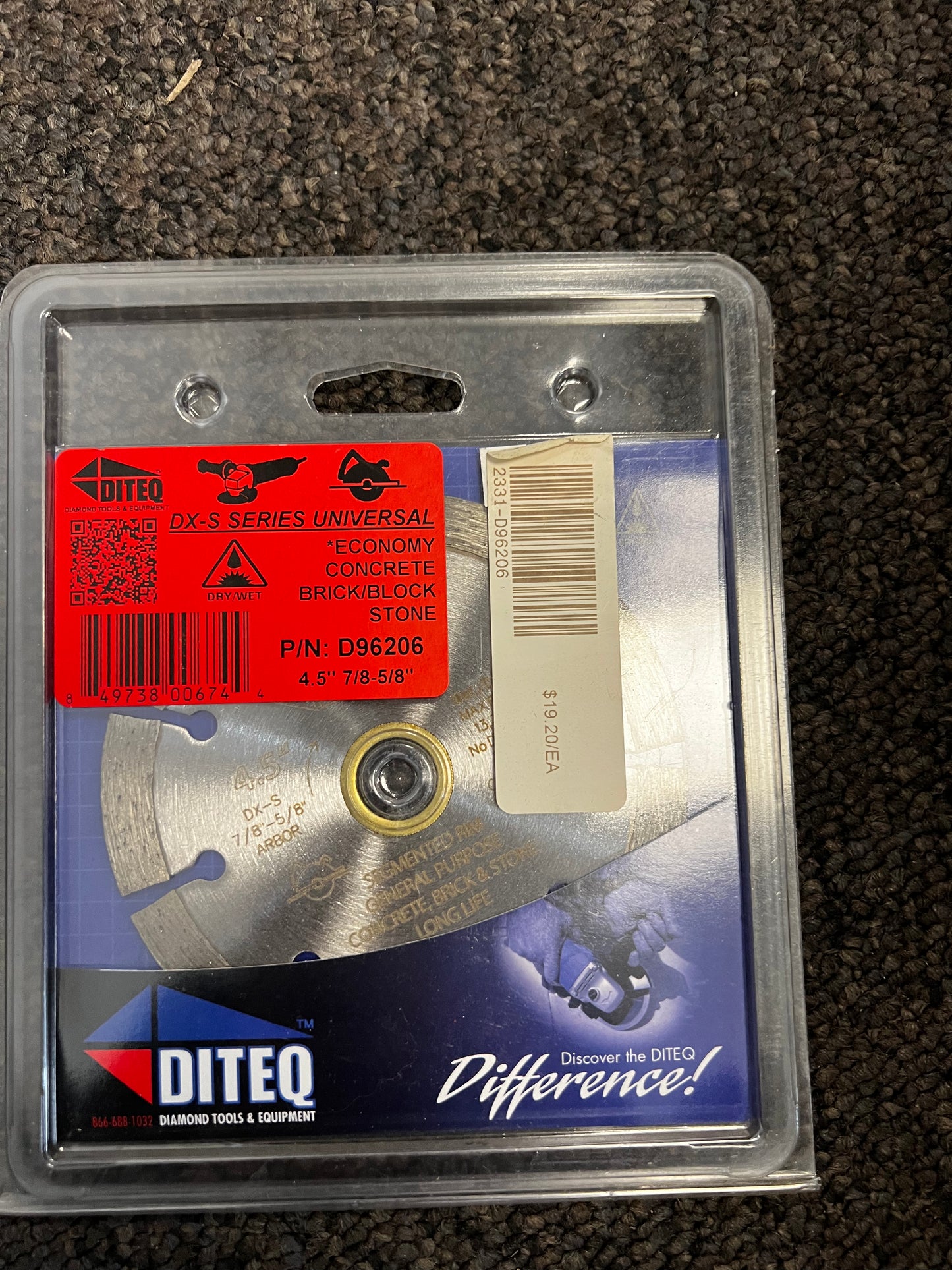 4-1/2" x .080 x 7/8"  DX-S Universal Segmented Diamond Blade D96206 - Diteq